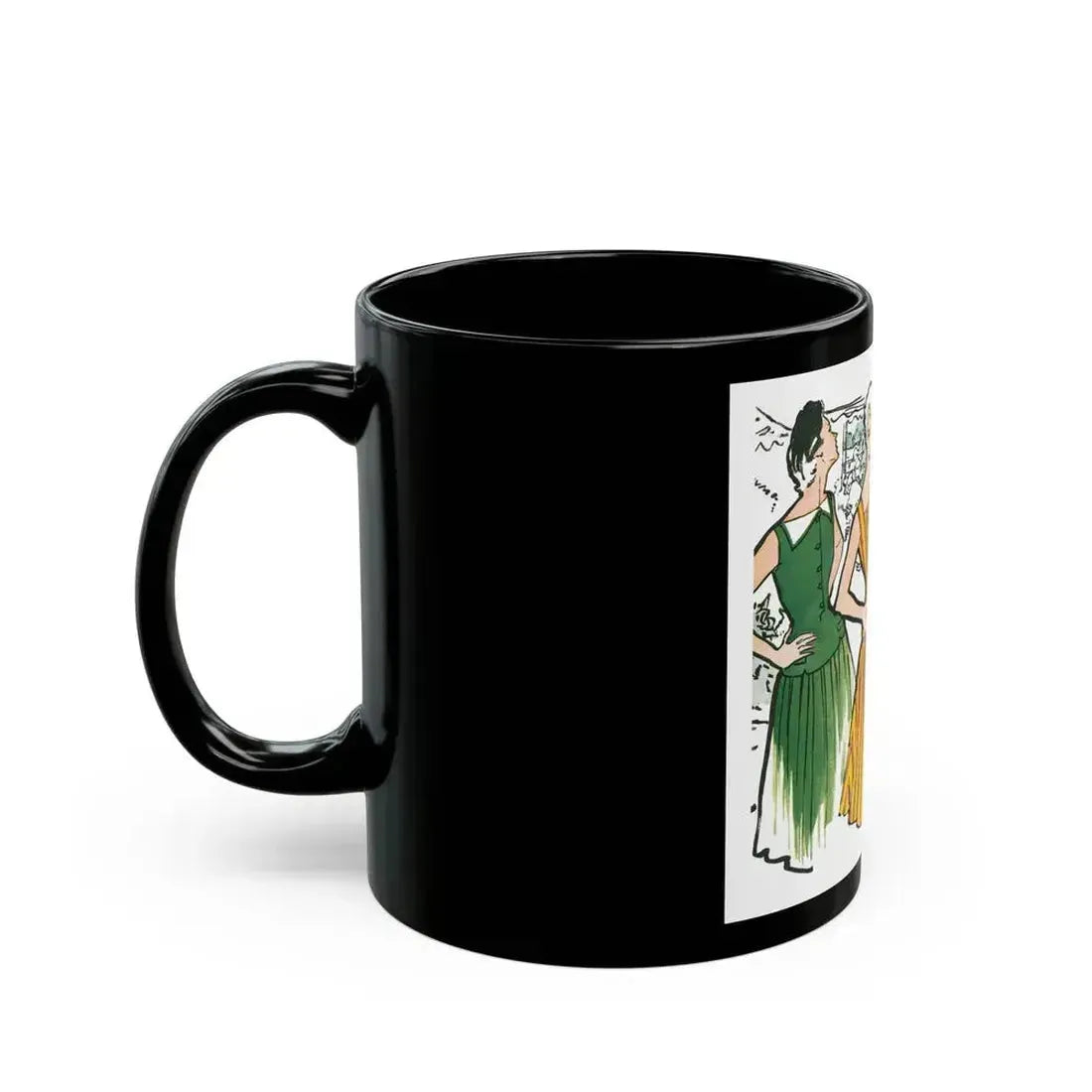 Fashion Illustration from Woman's Own magazine, 1955 (3) - Black Coffee Mug - Go Mug Yourself