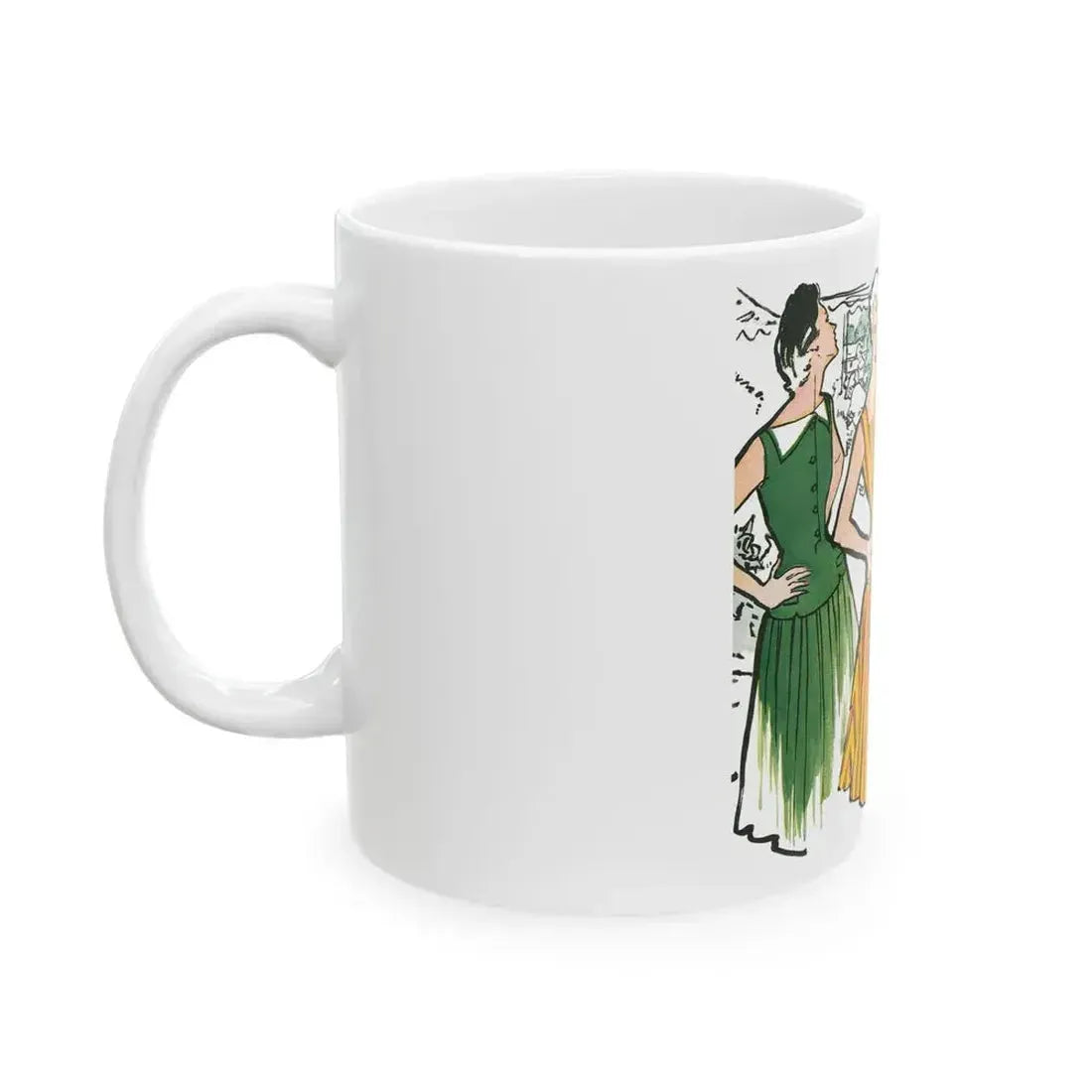Fashion Illustration from Woman's Own magazine, 1955 (3) - White Coffee Mug - Go Mug Yourself