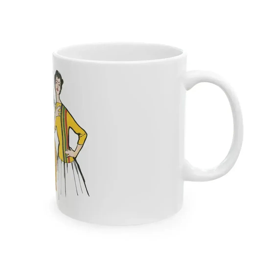 Fashion Illustration from Woman's Own magazine, 1955 (3) - White Coffee Mug - Go Mug Yourself
