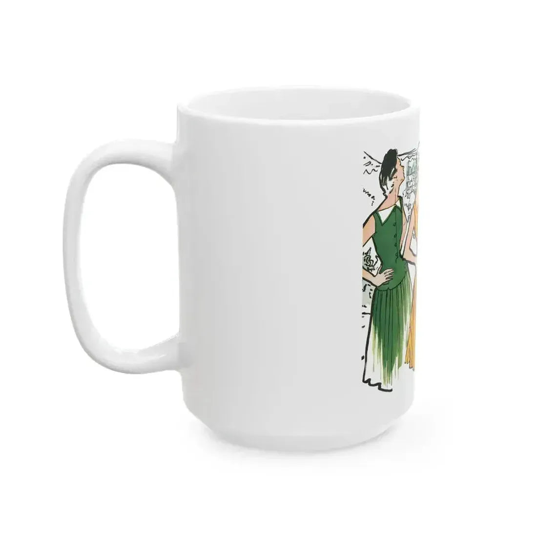Fashion Illustration from Woman's Own magazine, 1955 (3) - White Coffee Mug - Go Mug Yourself