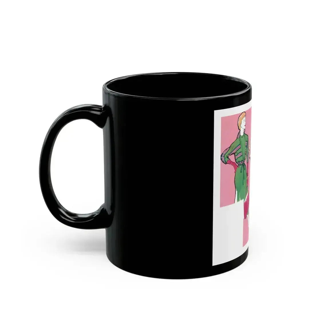 Fashion Illustration from Woman's Own magazine, 1957 - Black Coffee Mug - Go Mug Yourself