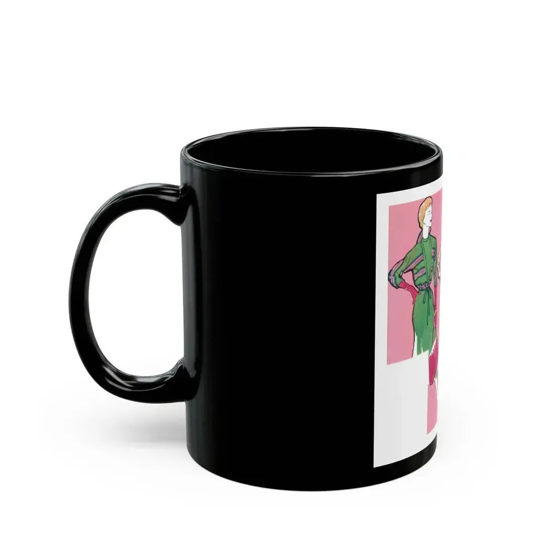 Fashion Illustration from Woman's Own magazine, 1957 - Black Coffee Mug - Go Mug Yourself