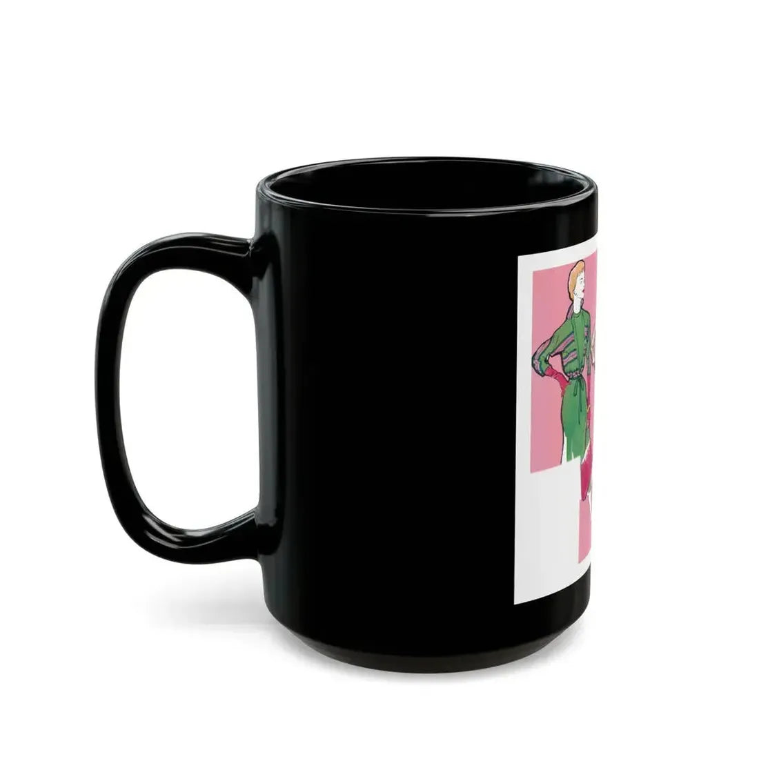 Fashion Illustration from Woman's Own magazine, 1957 - Black Coffee Mug - Go Mug Yourself