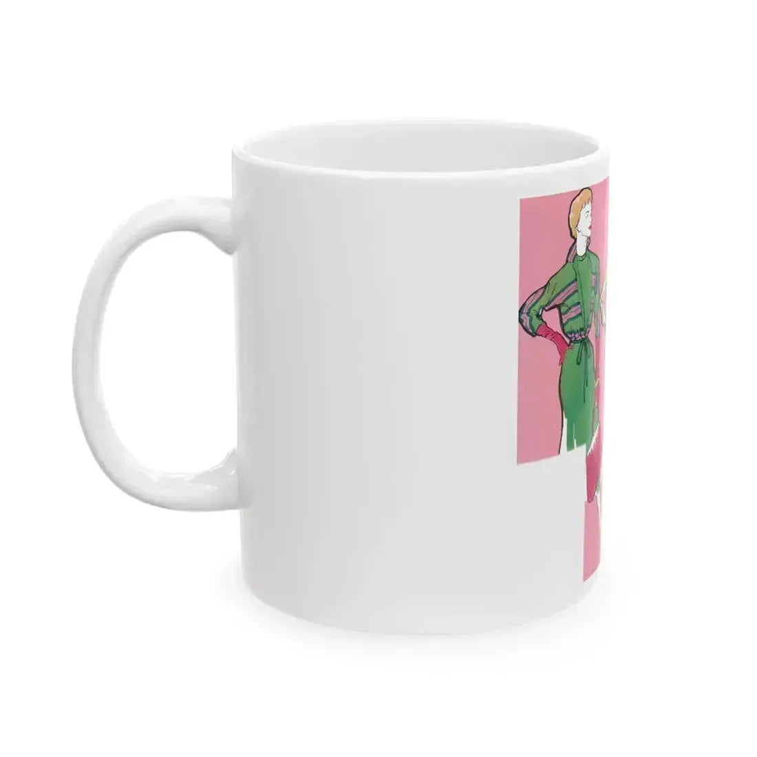 Fashion Illustration from Woman's Own magazine, 1957 - White Coffee Mug - Go Mug Yourself