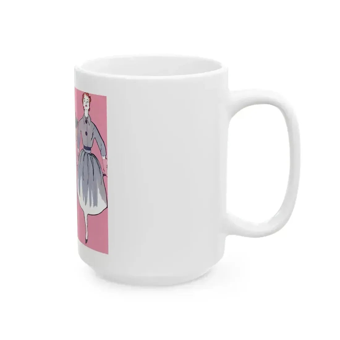 Fashion Illustration from Woman's Own magazine, 1957 - White Coffee Mug - Go Mug Yourself