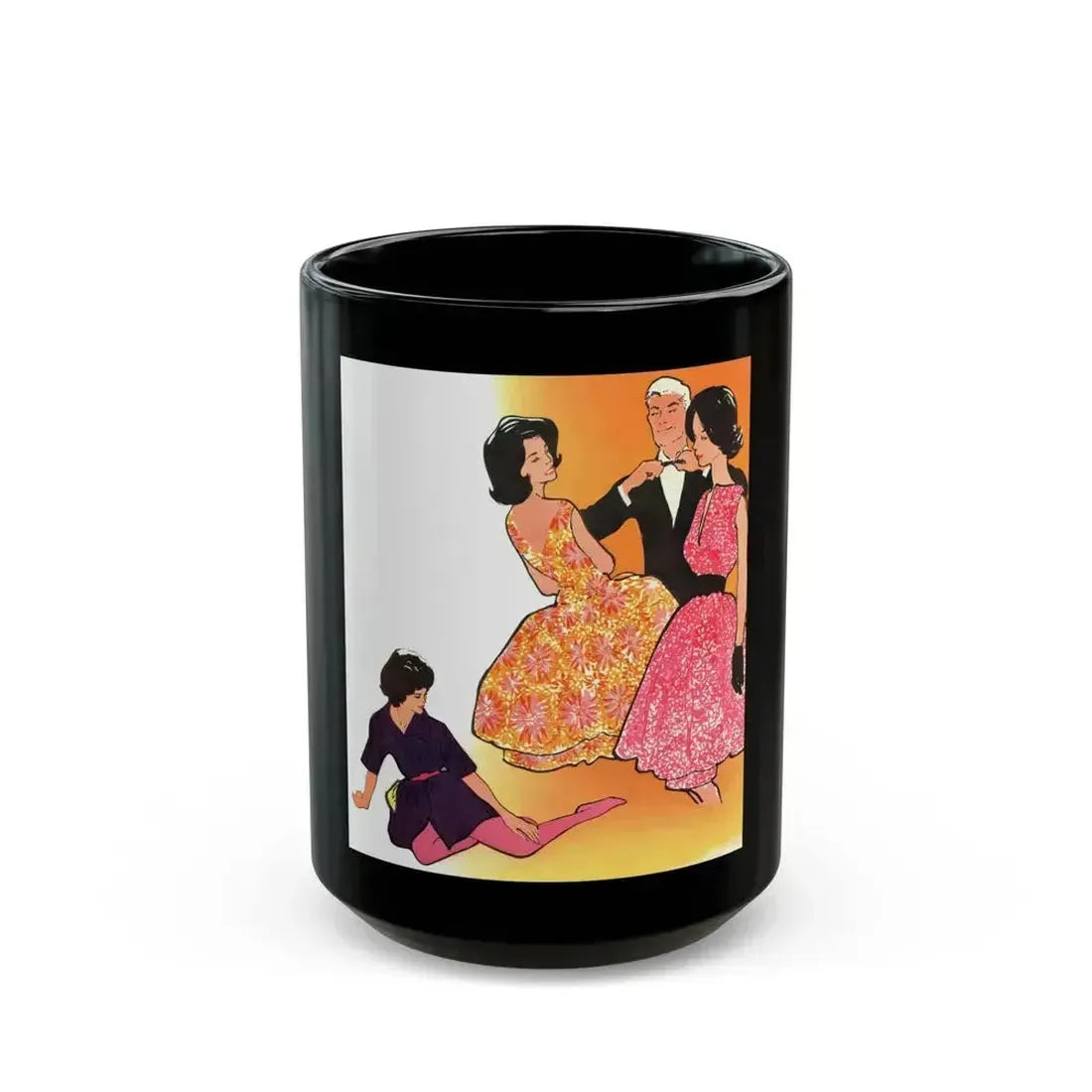 Fashion Illustration from Woman's Own magazine, 1959 (1) - Black Coffee Mug 15oz - Go Mug Yourself