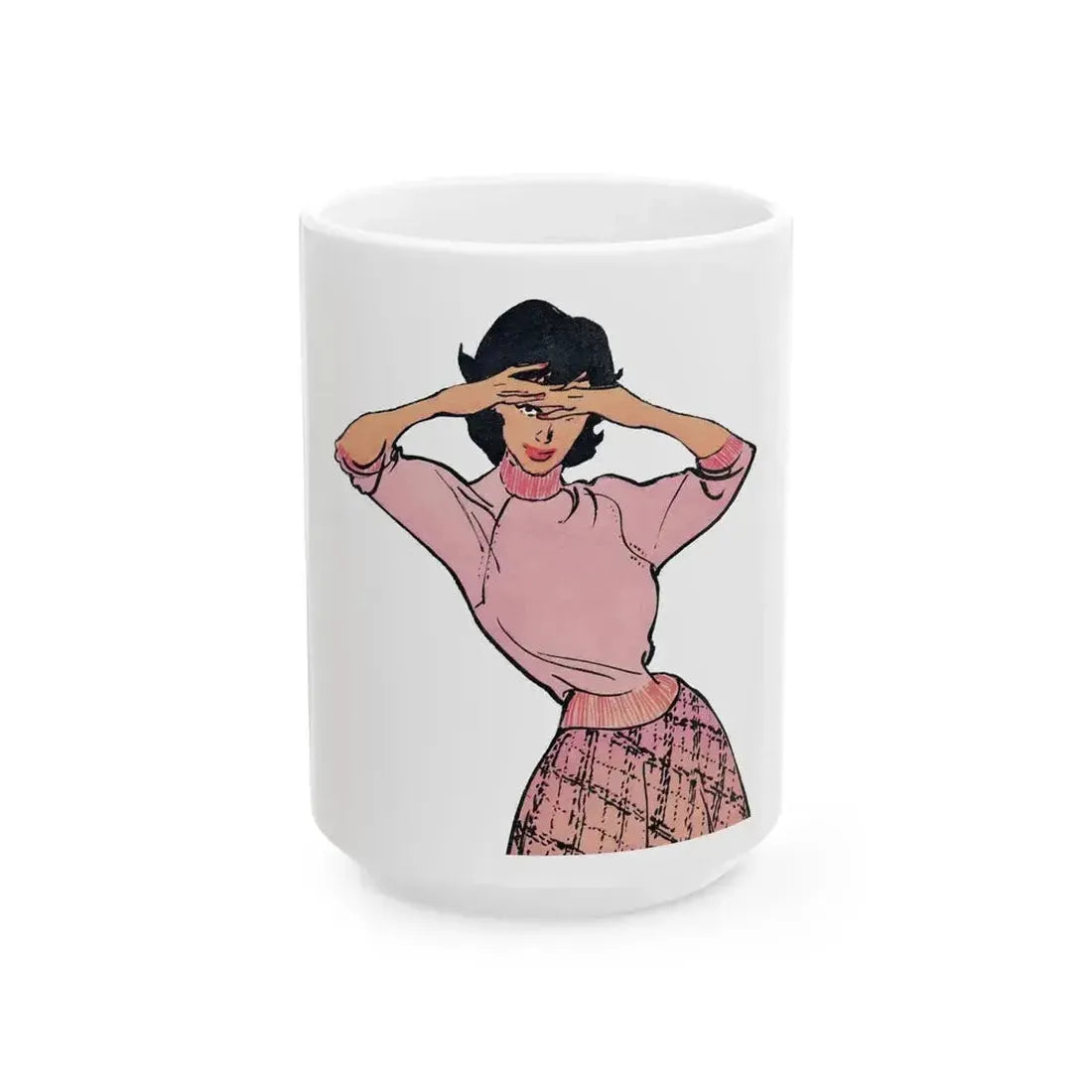 Fashion Illustration from Woman's Own magazine, 1959 (3) - White Coffee Mug 15oz - Go Mug Yourself