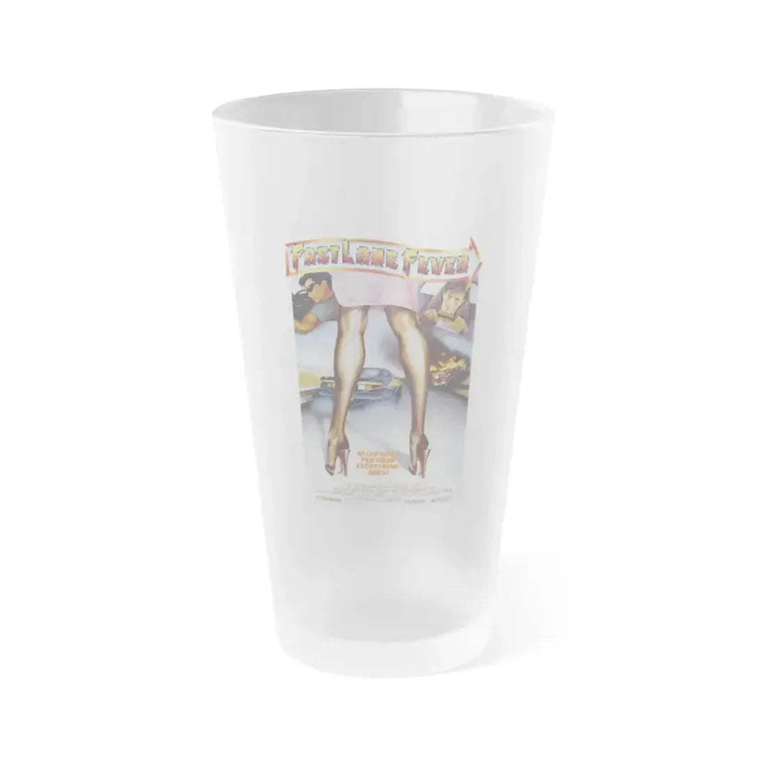 FAST LANE FEVER 1982 Movie Poster - Frosted Pint Glass 16oz 16oz Frosted - Go Mug Yourself