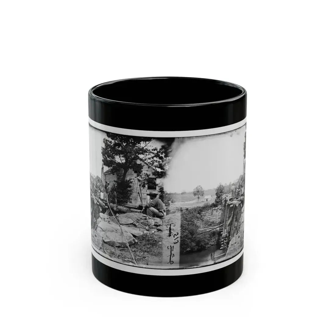 Fauquier Sulphur Springs, Va., Vicinity. Troops Building Bridges Across The North Fork Of The Rappahannock (U.S. Civil War) Black Coffee Mug 11oz - Go Mug Yourself
