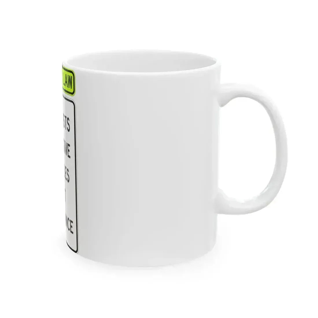 FDOT Road sign - Give Bicycle 3 Feet Clearance (Florida) (Road Sign) White Coffee Mug - Go Mug Yourself