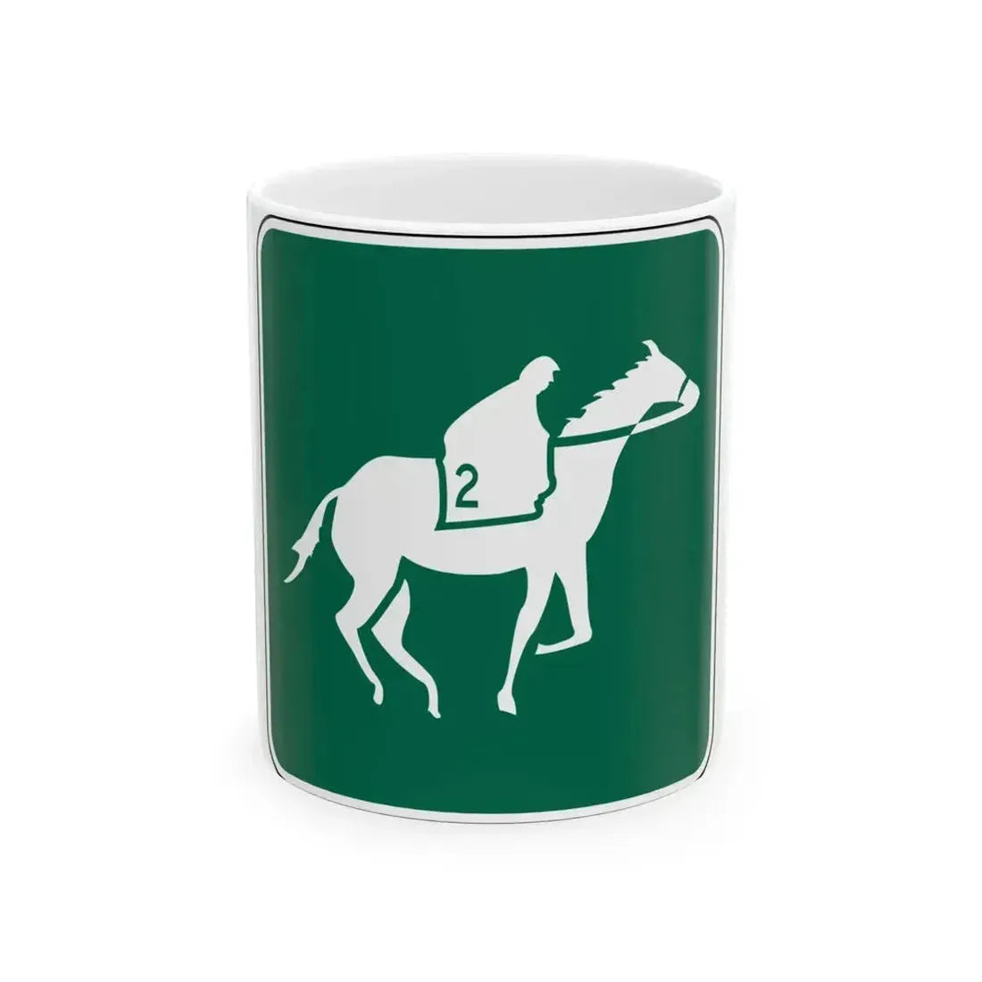 FDOT Road sign - Horse track (Florida) (Road Sign) White Coffee Mug 11oz - Go Mug Yourself