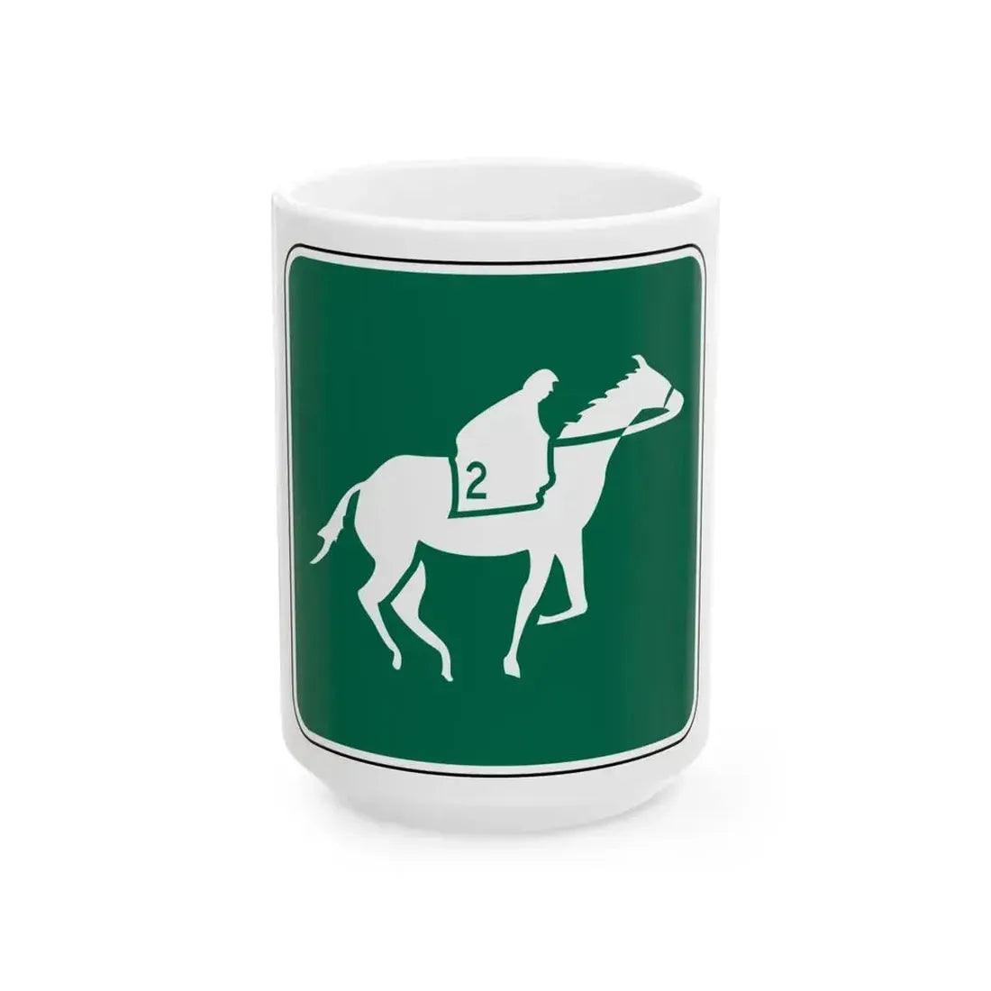 FDOT Road sign - Horse track (Florida) (Road Sign) White Coffee Mug 15oz - Go Mug Yourself