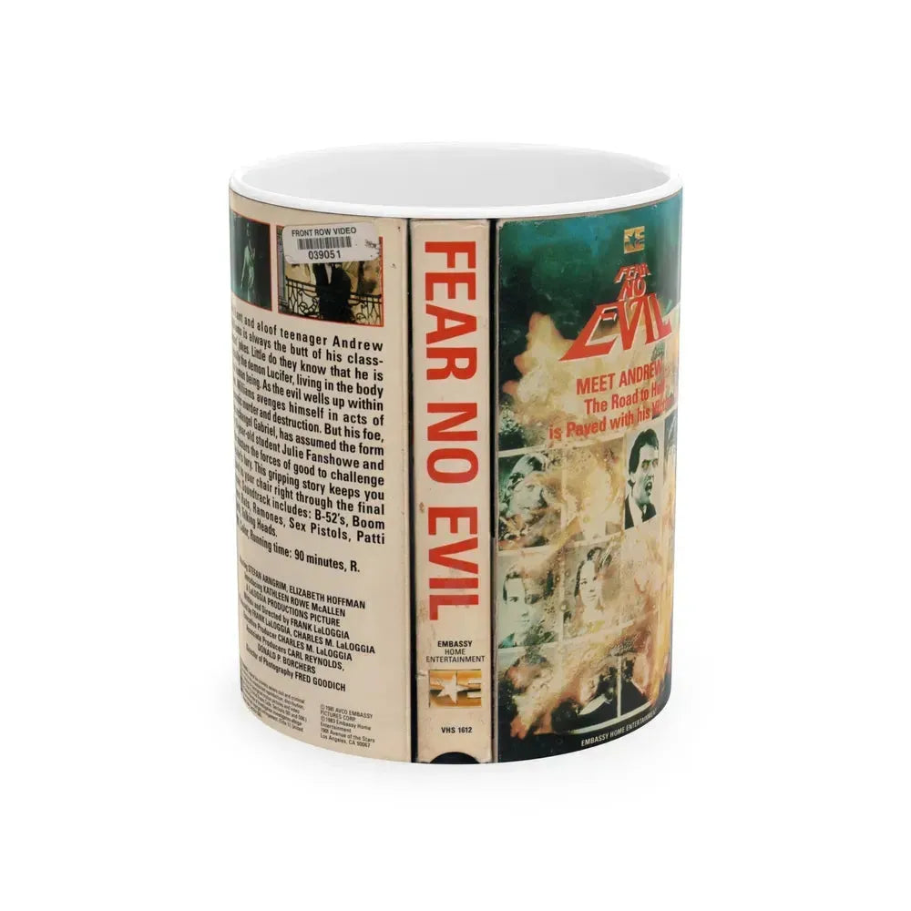 FEAR NO EVIL (VHS COVER) - White Coffee Mug 11oz - Go Mug Yourself