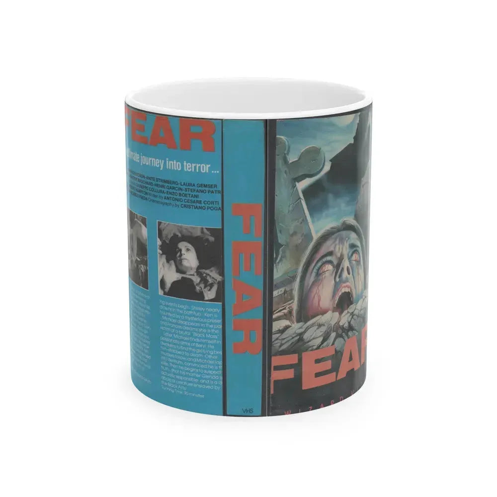 FEAR WIZARD VIDEO (VHS COVER) - White Coffee Mug 11oz - Go Mug Yourself