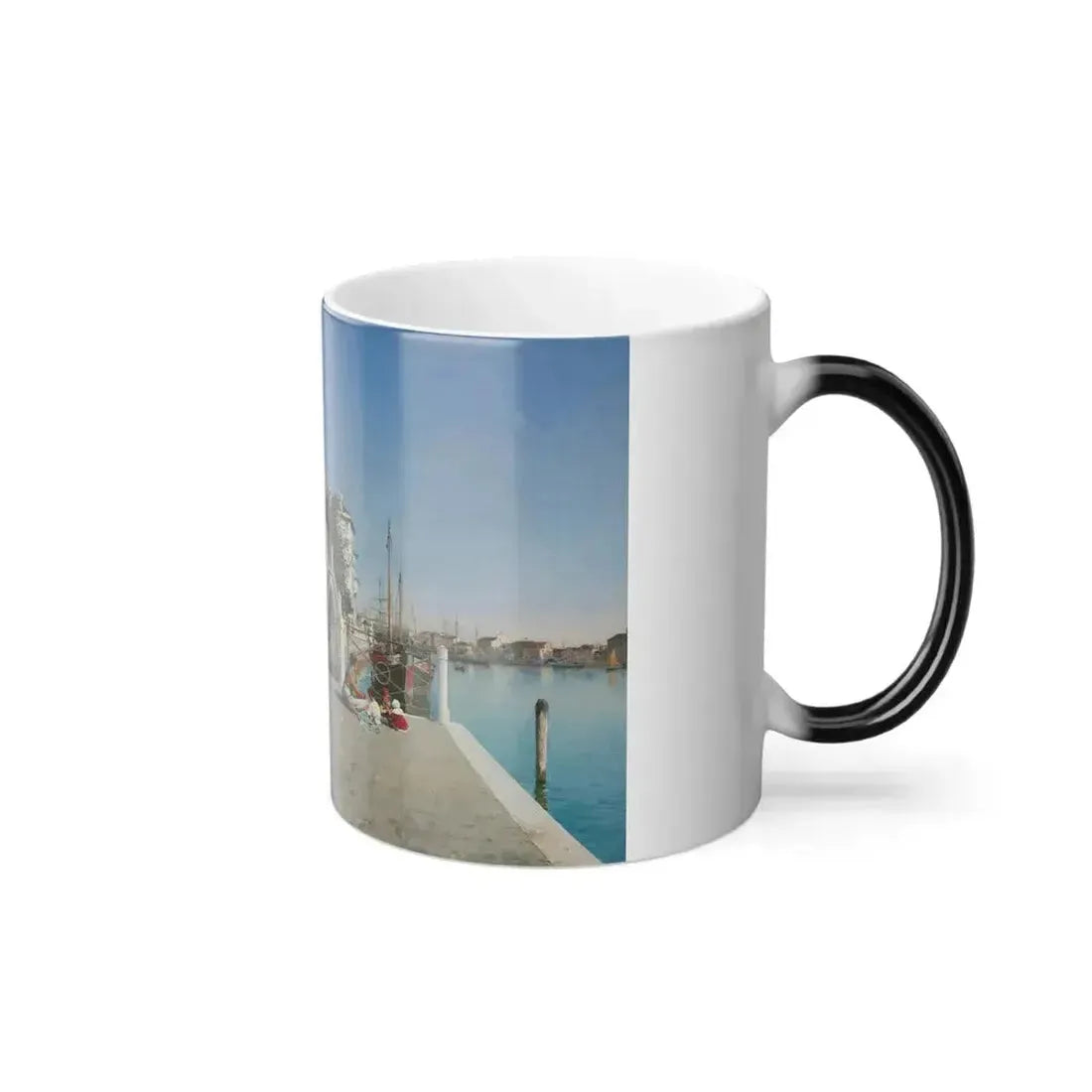 Federico del Campo (1837-1927) Ponte Della Calcina, Dorsoduro, Venice - Oil on Canvas 1888 - Color Changing Mug 11oz - Go Mug Yourself