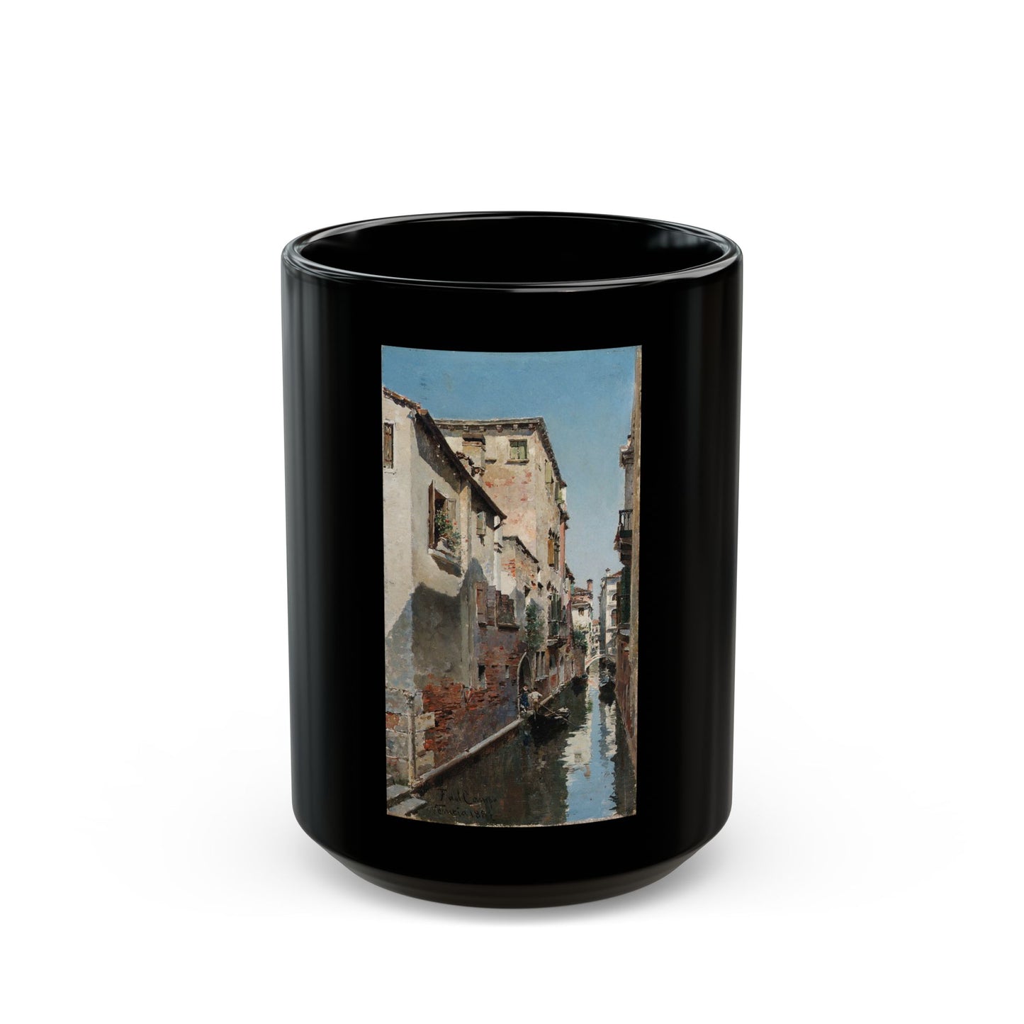Federico del Campo (1837-1927) venetian backwaters - Black Coffee Mug-15oz-Go Mug Yourself