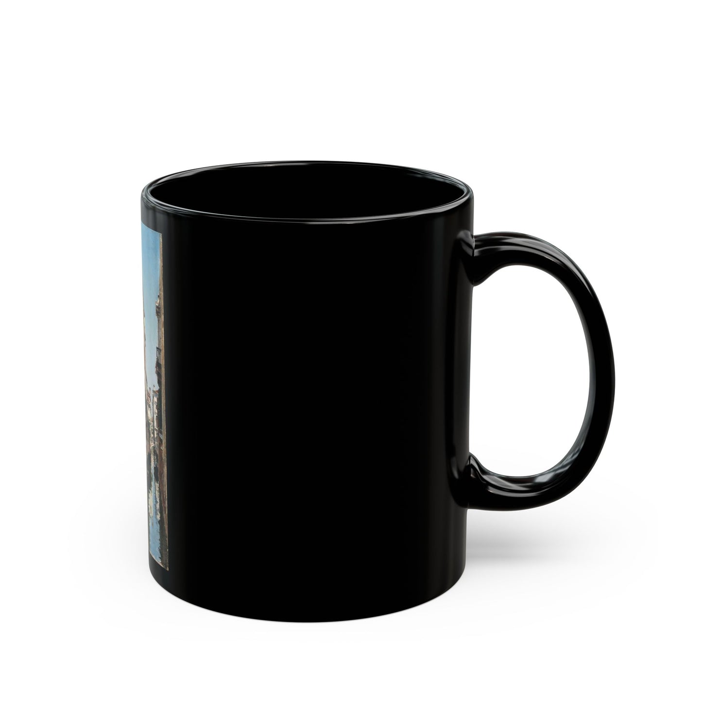 Federico del Campo (1837-1927) venetian backwaters - Black Coffee Mug-Go Mug Yourself