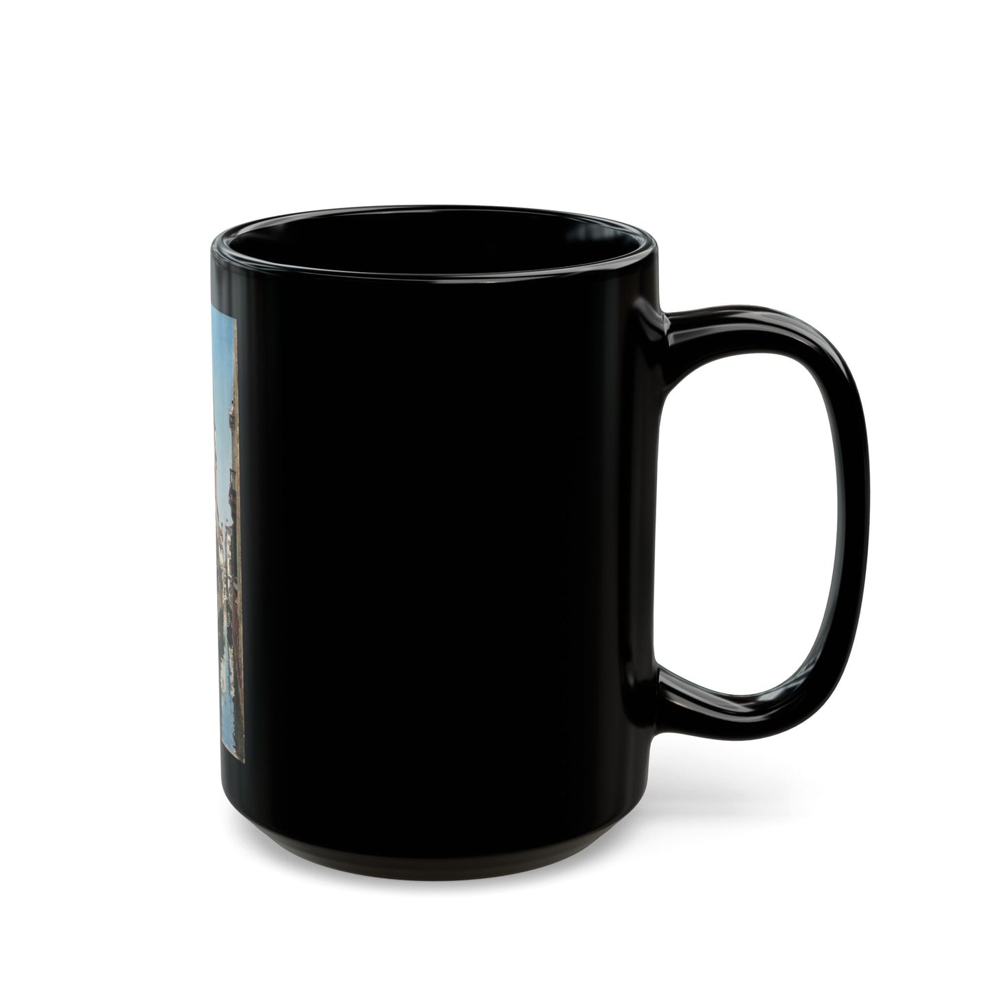 Federico del Campo (1837-1927) venetian backwaters - Black Coffee Mug-Go Mug Yourself