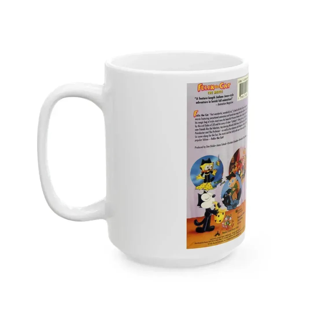 FELIX THE CAT THE MOVIE (VHS COVER) - White Coffee Mug - Go Mug Yourself