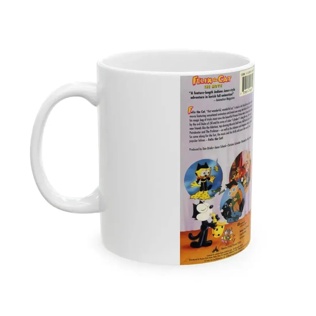 FELIX THE CAT THE MOVIE (VHS COVER) - White Coffee Mug - Go Mug Yourself