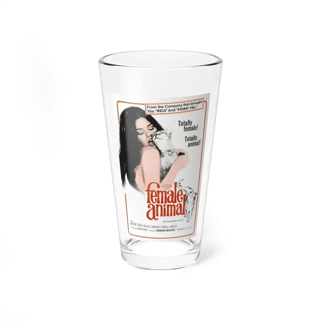 FEMALE ANIMAL 1970 Movie Poster - Pint Glass 16oz 16oz - Go Mug Yourself