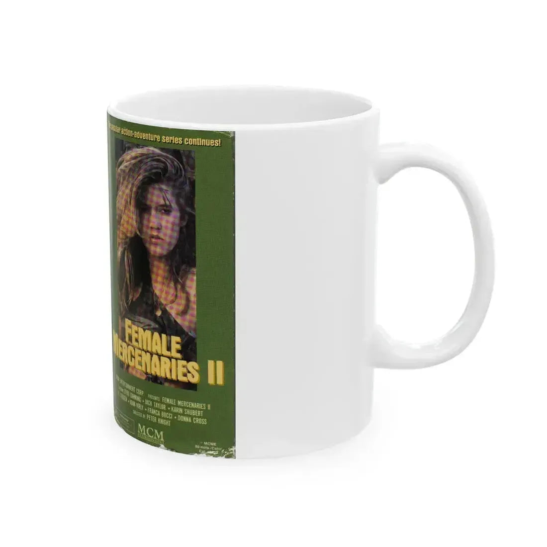 FEMALE MERCENARIES 2 (VHS COVER) - White Coffee Mug - Go Mug Yourself