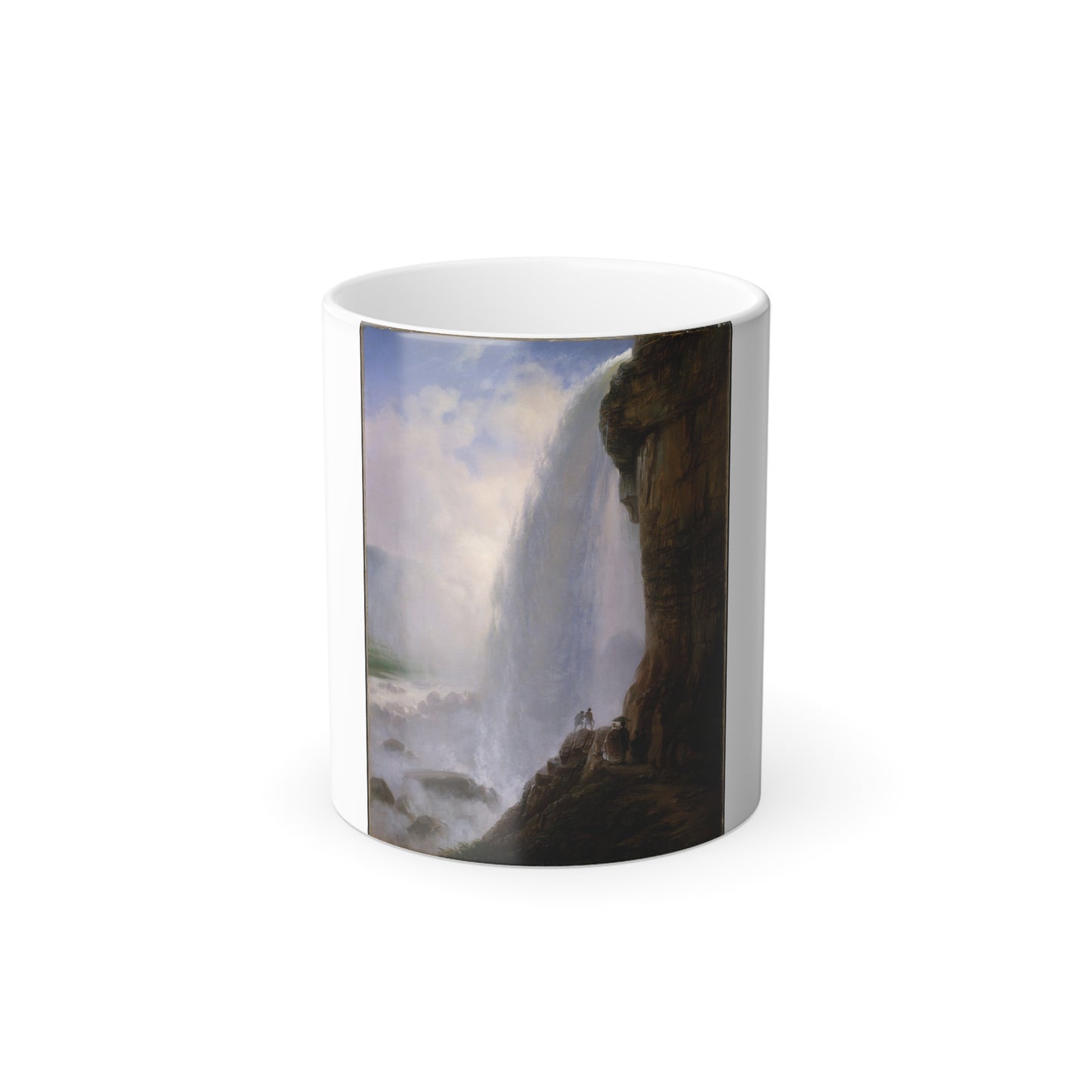 Ferdinand Richardt (1819-1895) Underneath Niagara Falls - Oil on Canvas 1862 - Color Changing Mug 11oz-11oz-Go Mug Yourself