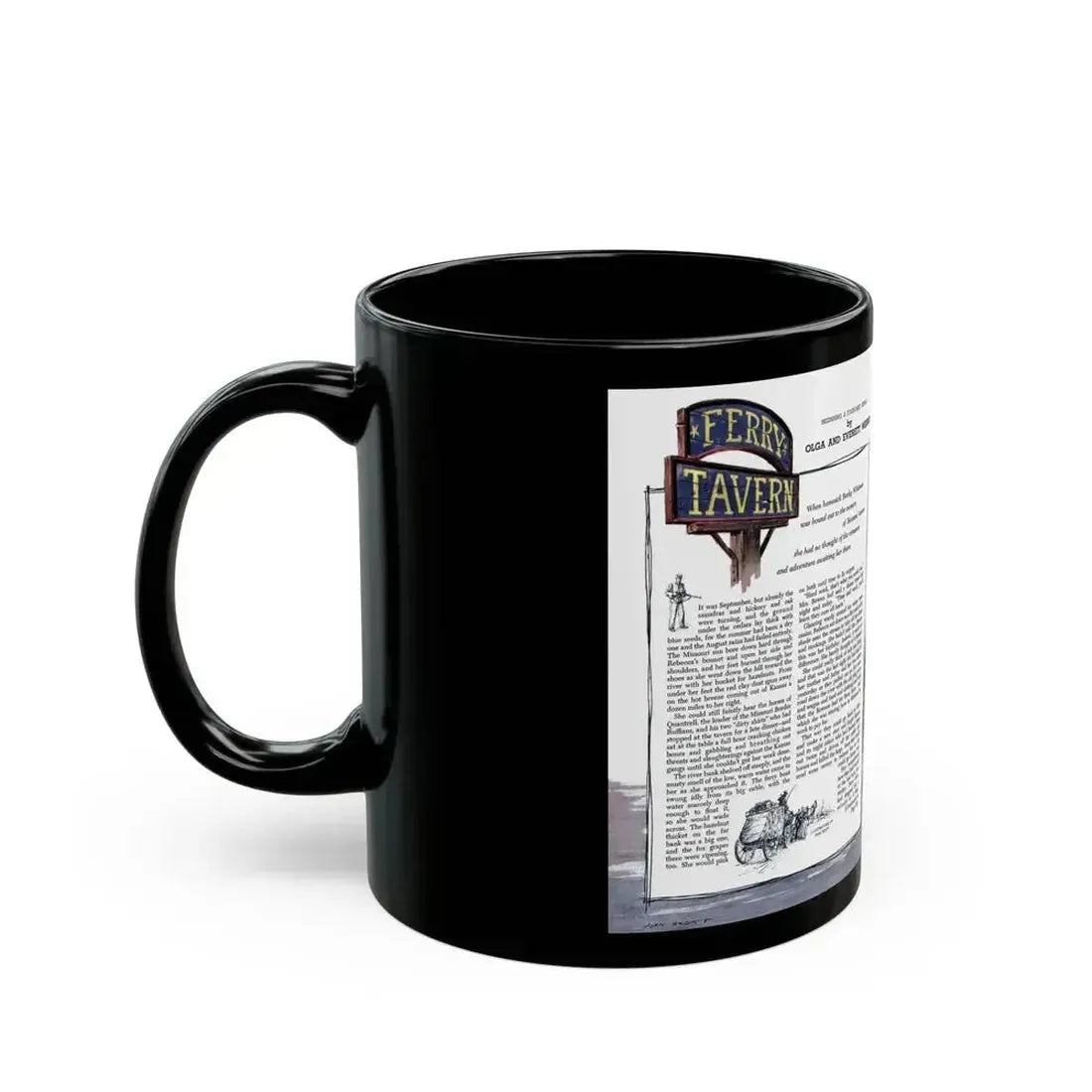 Ferry Tavern, part one, Woman's Day, June 1947 - Black Coffee Mug - Go Mug Yourself
