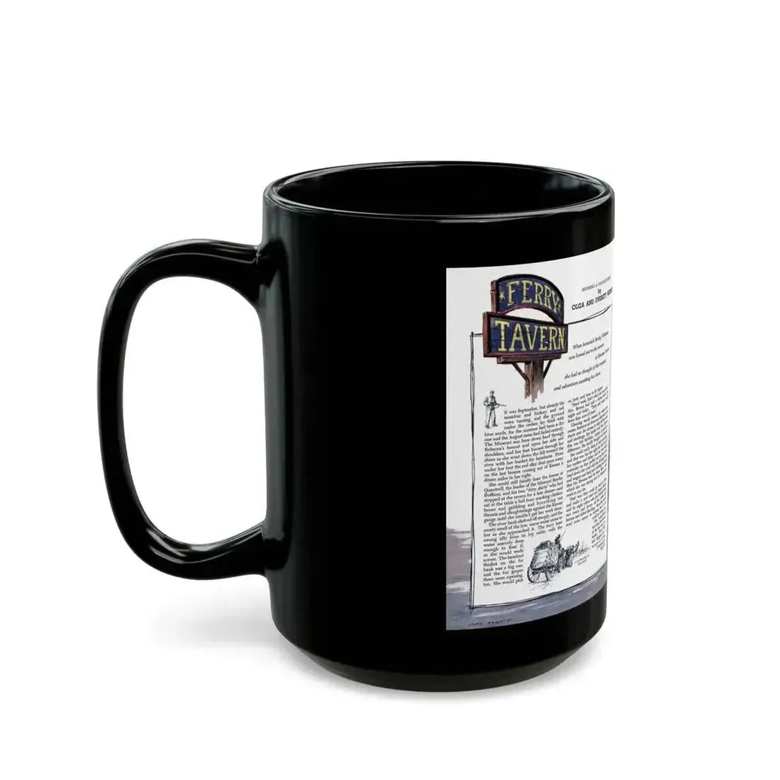Ferry Tavern, part one, Woman's Day, June 1947 - Black Coffee Mug - Go Mug Yourself