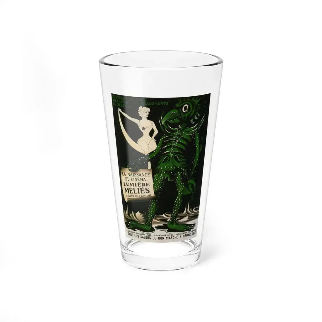 FESTIVAL MONDIAL DE FILM ET DES BEAUX-ARTS DE BELGIQUE 1951 Movie Poster - Pint Glass 16oz 16oz - Go Mug Yourself