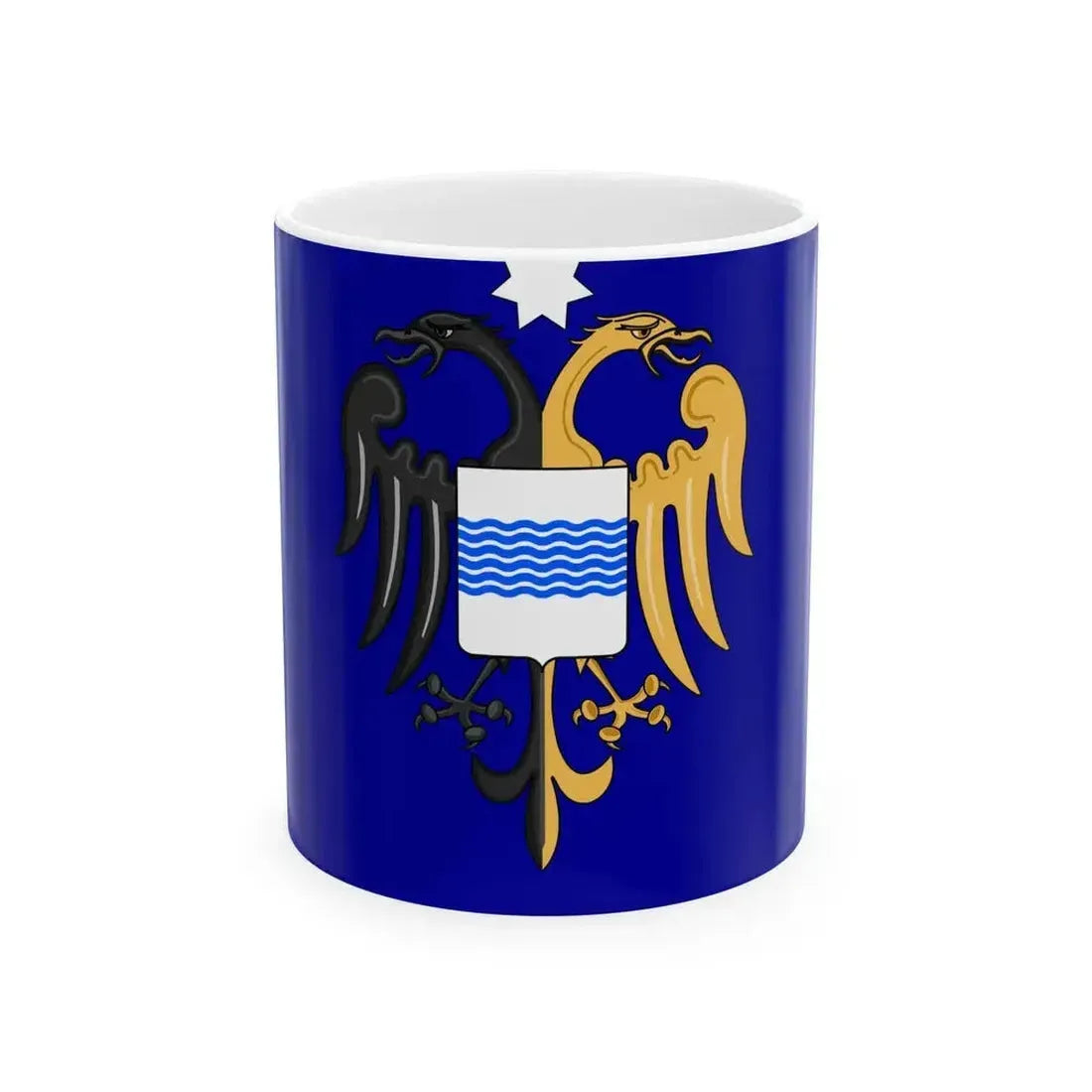 Fictional flag for Great Lucania (Italy) White Coffee Mug 11oz - Go Mug Yourself