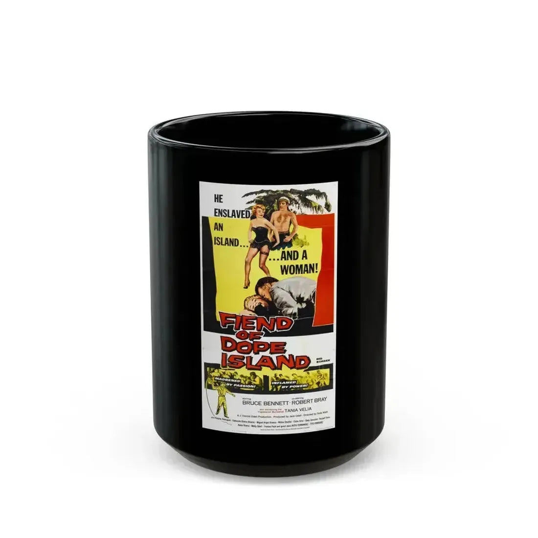 FIEND OF DOPE ISLAND 1960 Movie Poster - Black Coffee Mug 15oz - Go Mug Yourself