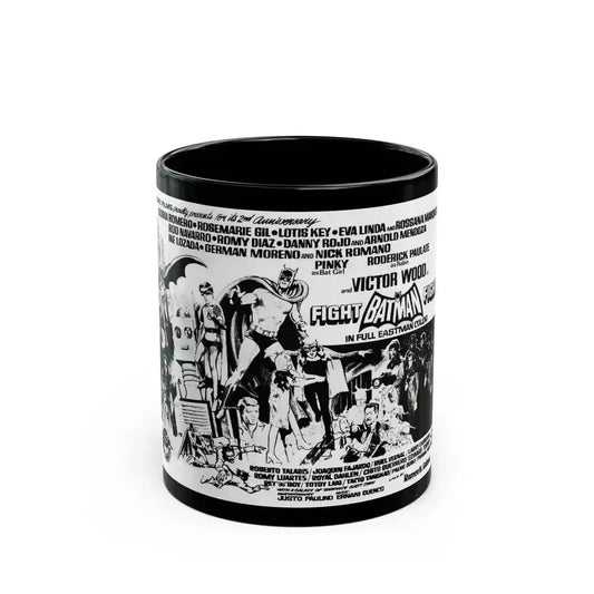 FIGHT BATMAN FIGHT (2) 1973 Movie Poster - Black Coffee Mug 11oz - Go Mug Yourself
