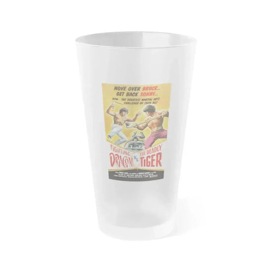 FIGHTING DRAGON VS DEADLY TIGER 1974 Movie Poster - Frosted Pint Glass 16oz 16oz Frosted - Go Mug Yourself