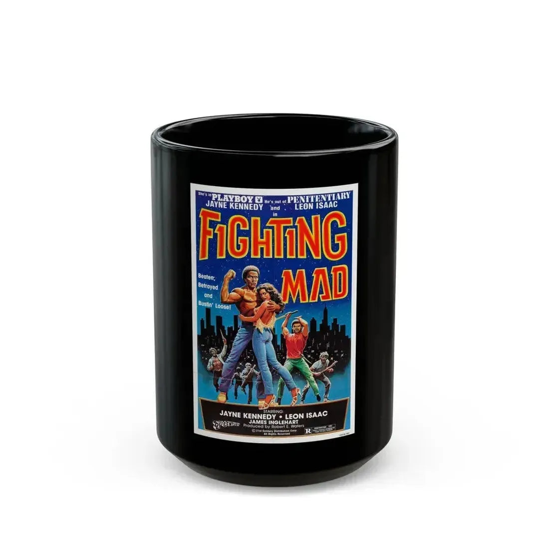 FIGHTING MAD (DEATH FORCE) 1978 Movie Poster - Black Coffee Mug 15oz - Go Mug Yourself