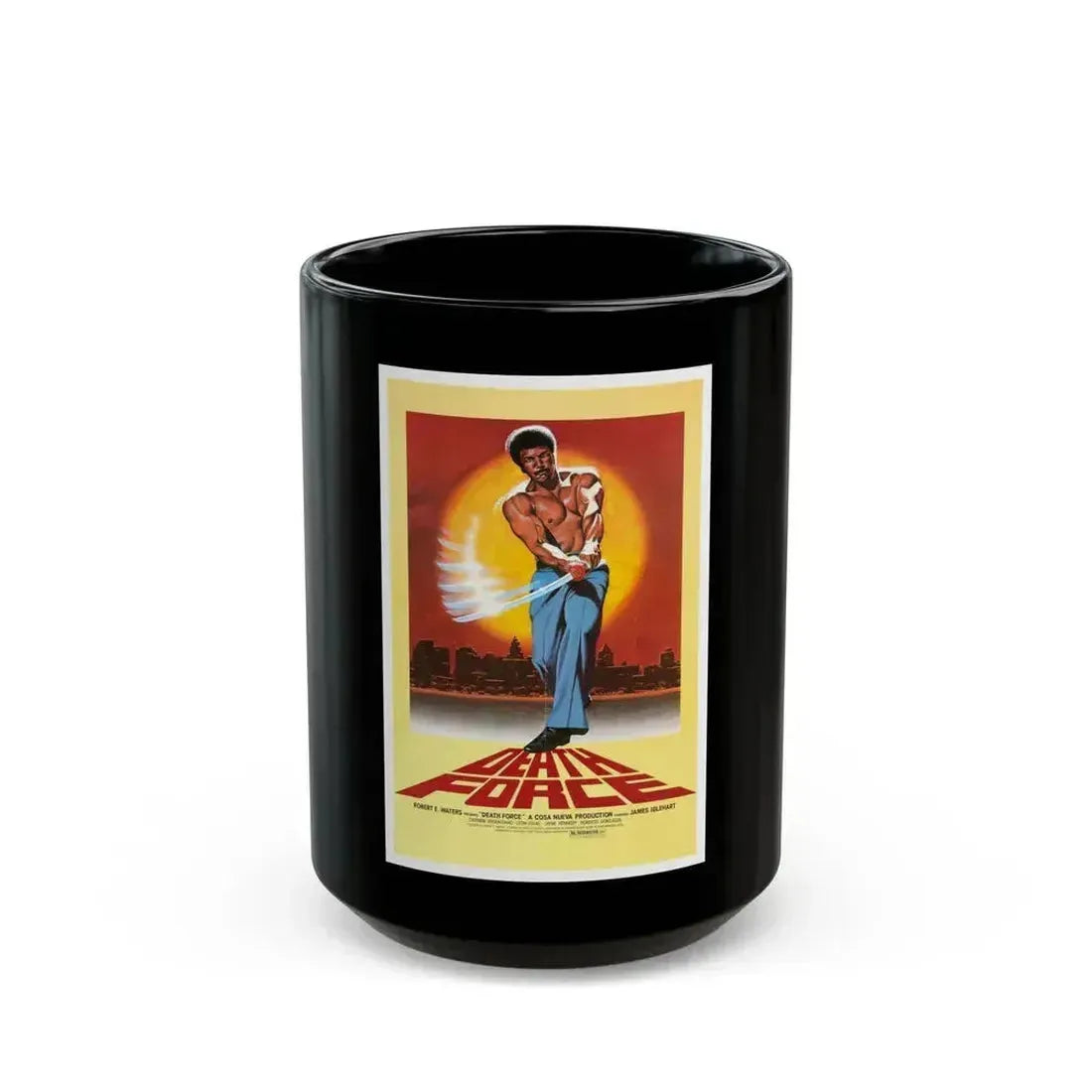 FIGHTING MAD (DEATH FORCE) (2) 1978 Movie Poster - Black Coffee Mug 15oz - Go Mug Yourself