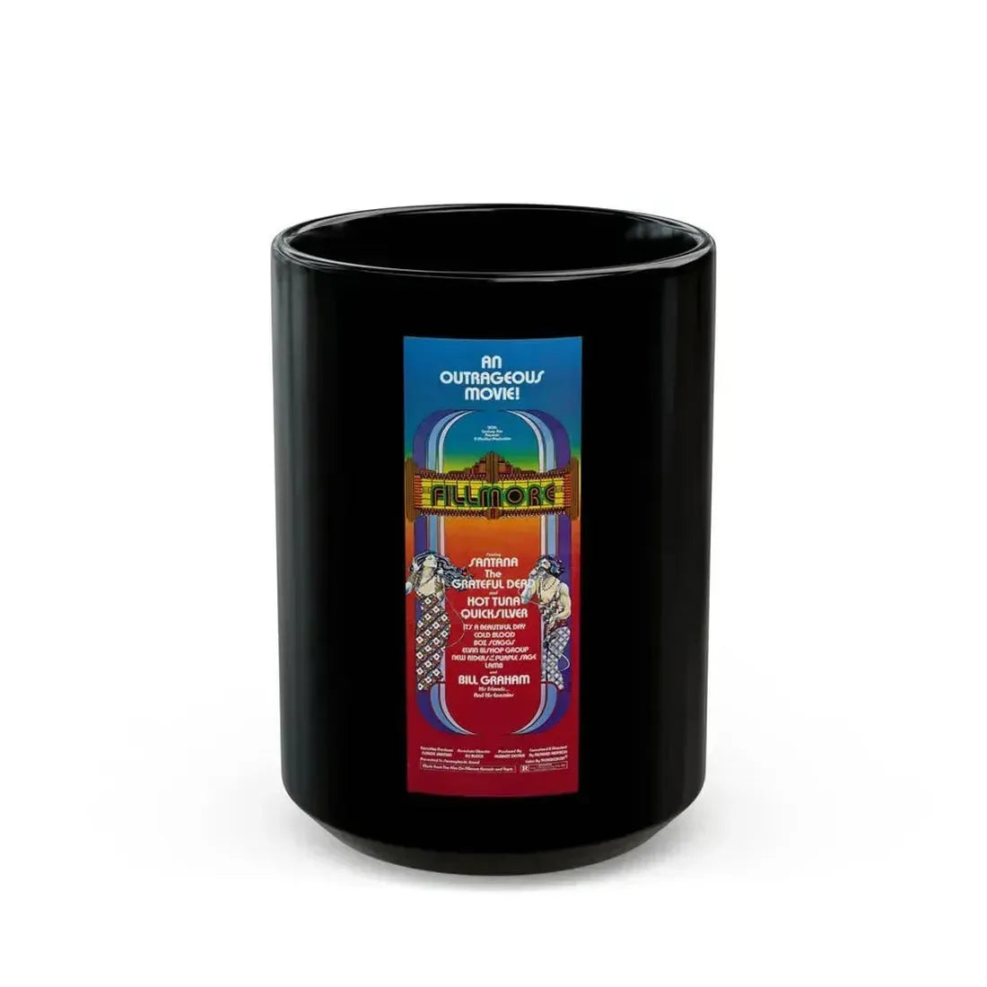 fillmore movie insert poster (twentieth century fox, 1972) (Music Poster) Black Coffee Mug 15oz - Go Mug Yourself
