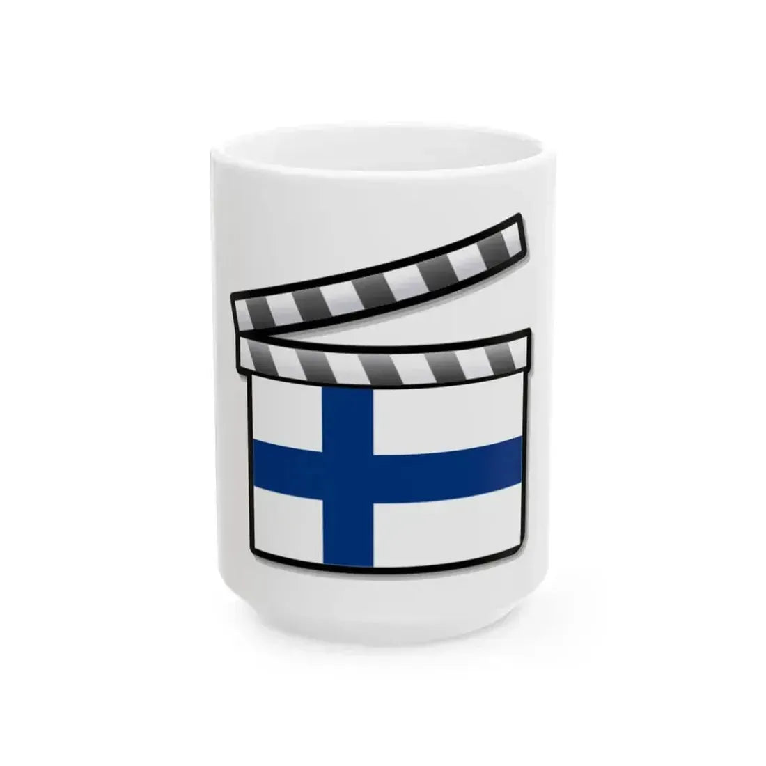 Finland film clapperboard (Finland) White Coffee Mug 15oz - Go Mug Yourself