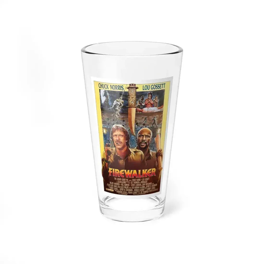 FIREWALKER 1986 Movie Poster - Pint Glass 16oz 16oz - Go Mug Yourself
