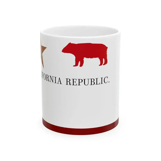 First Bear Flag of California 1846 (United States) White Coffee Mug 11oz - Go Mug Yourself