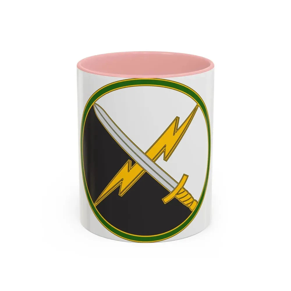 First Information Operations Command CSIB (U.S. Army) Accent Coffee Mug 11oz Pink - Go Mug Yourself