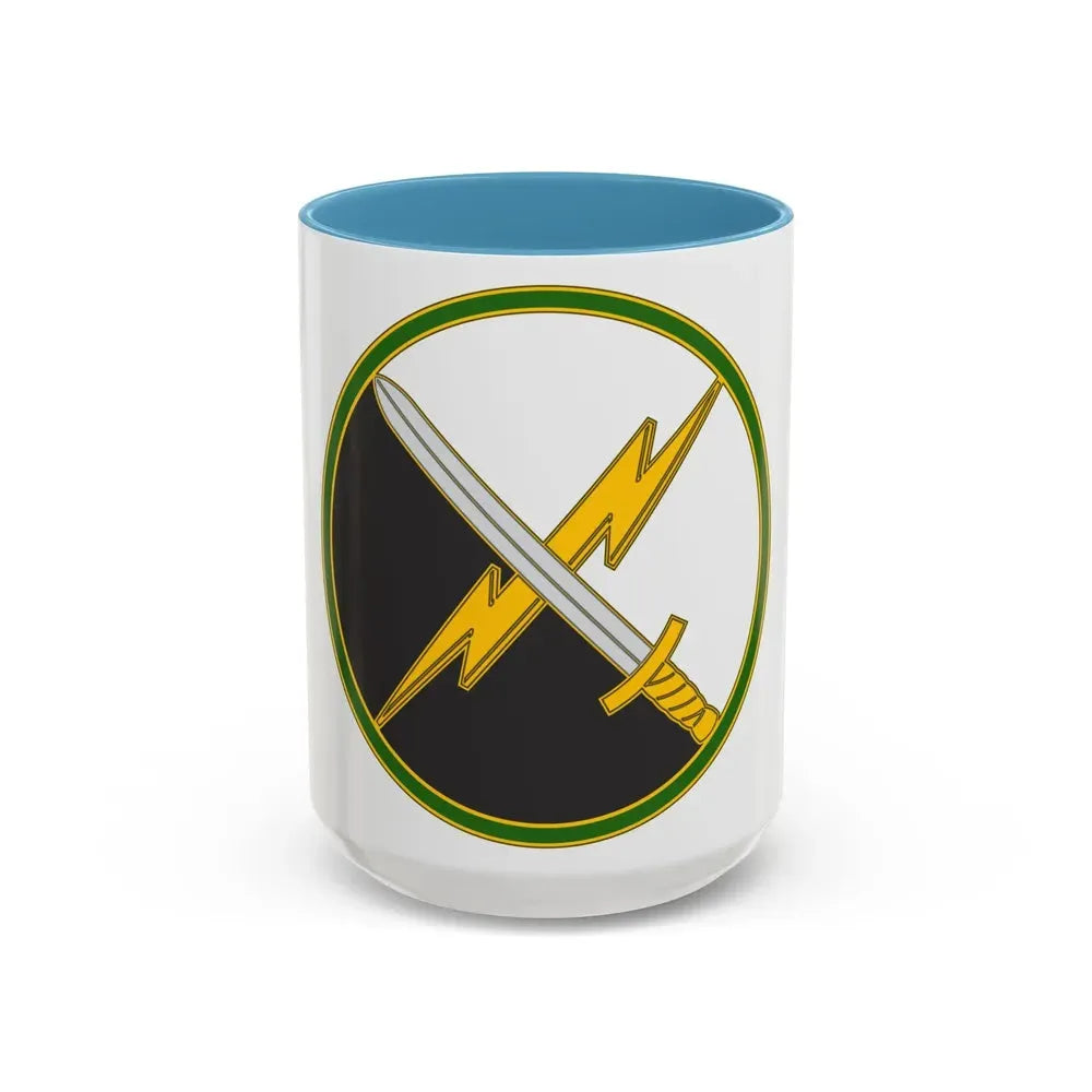 First Information Operations Command CSIB (U.S. Army) Accent Coffee Mug 15oz Light Blue - Go Mug Yourself