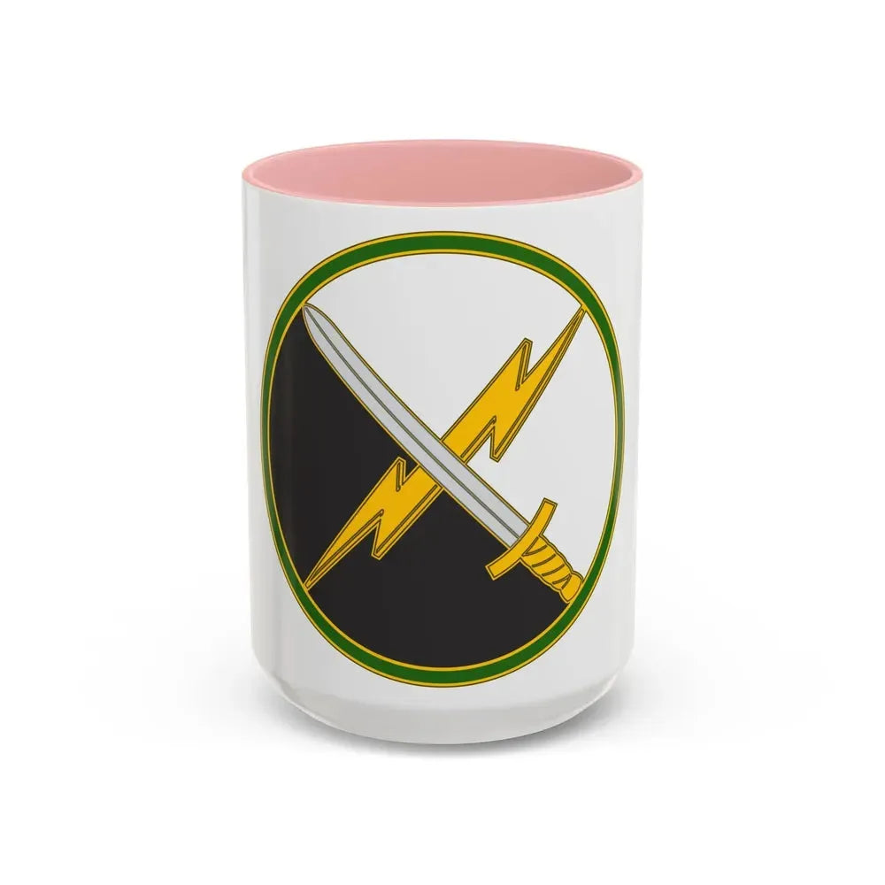 First Information Operations Command CSIB (U.S. Army) Accent Coffee Mug 15oz Pink - Go Mug Yourself