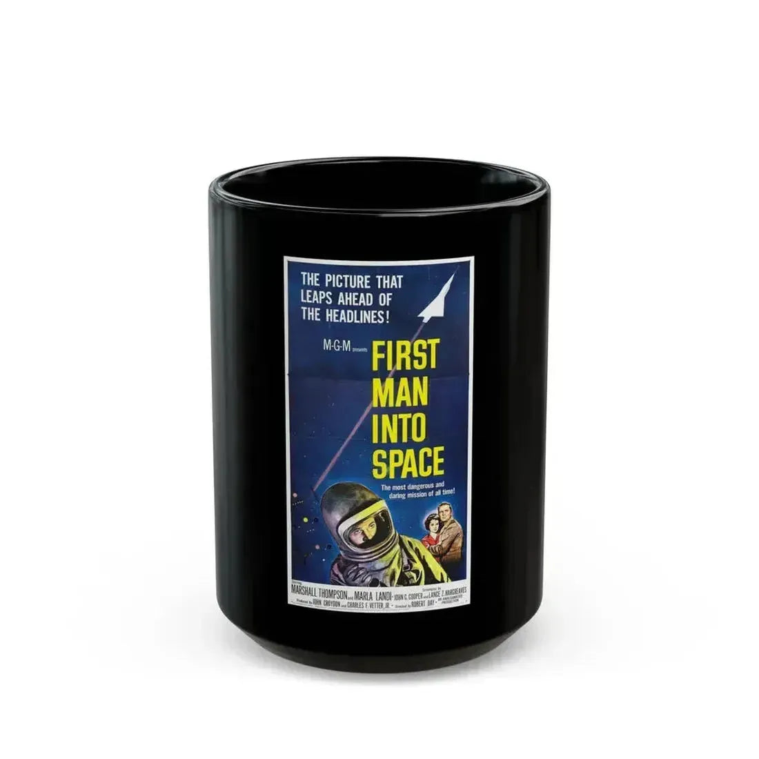 FIRST MAN INTO SPACE 1959 Movie Poster - Black Coffee Mug 15oz - Go Mug Yourself