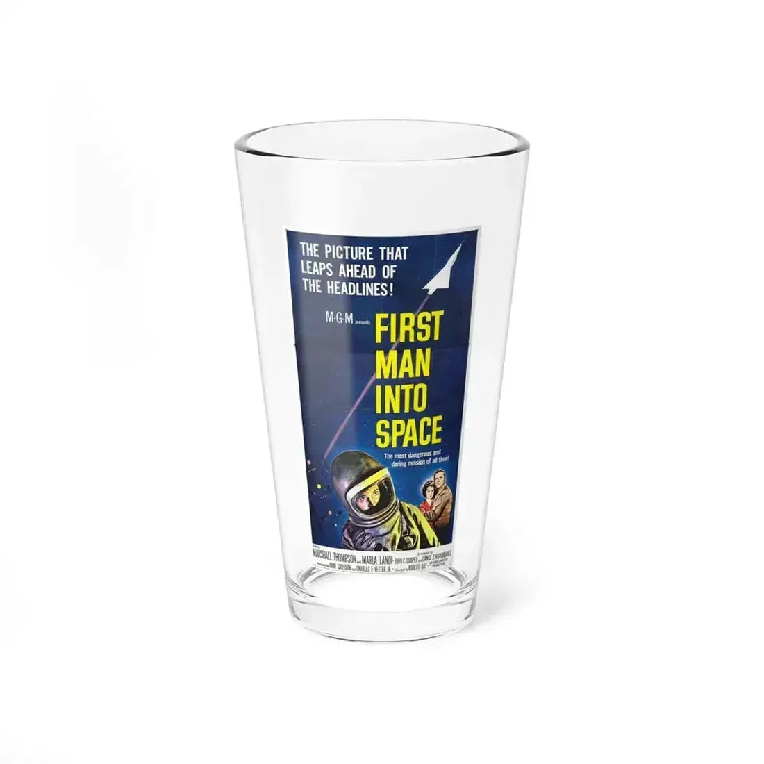 FIRST MAN INTO SPACE 1959 Movie Poster - Pint Glass 16oz 16oz - Go Mug Yourself