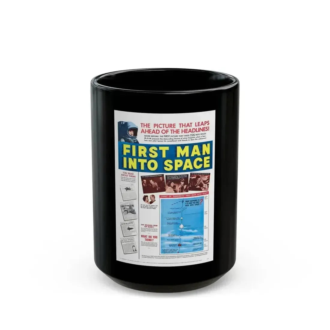 FIRST MAN INTO SPACE (TEASER) 1959 Movie Poster - Black Coffee Mug 15oz - Go Mug Yourself