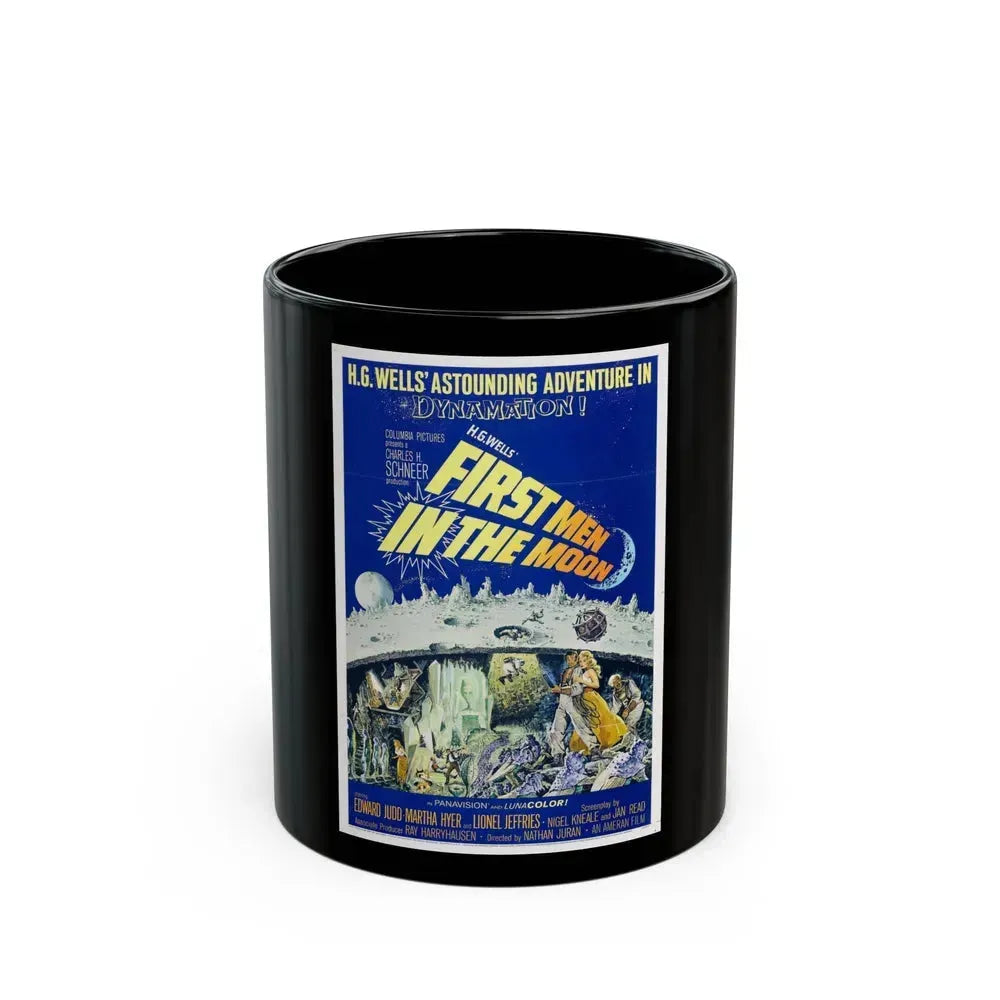 FIRST MEN IN THE MOON 1964 Movie Poster - Black Coffee Mug 11oz - Go Mug Yourself