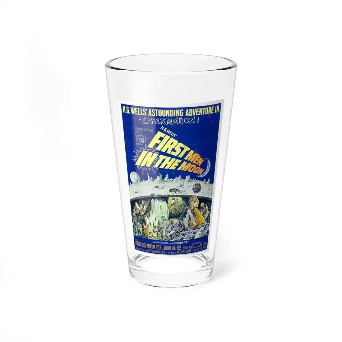 FIRST MEN IN THE MOON 1964 Movie Poster - Pint Glass 16oz 16oz - Go Mug Yourself