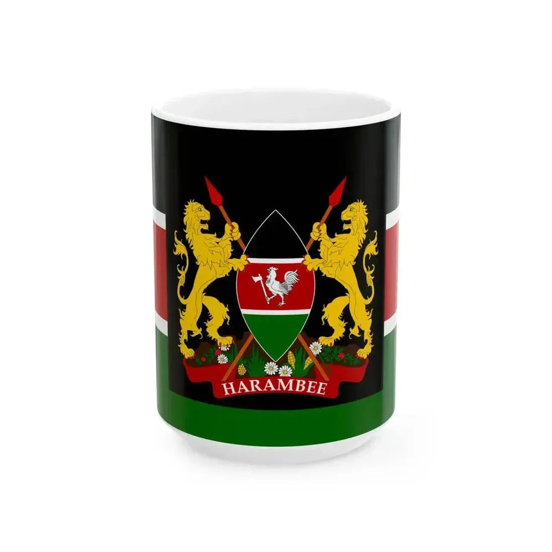 First presidential standard of Kenya (Kenya) White Coffee Mug 15oz - Go Mug Yourself
