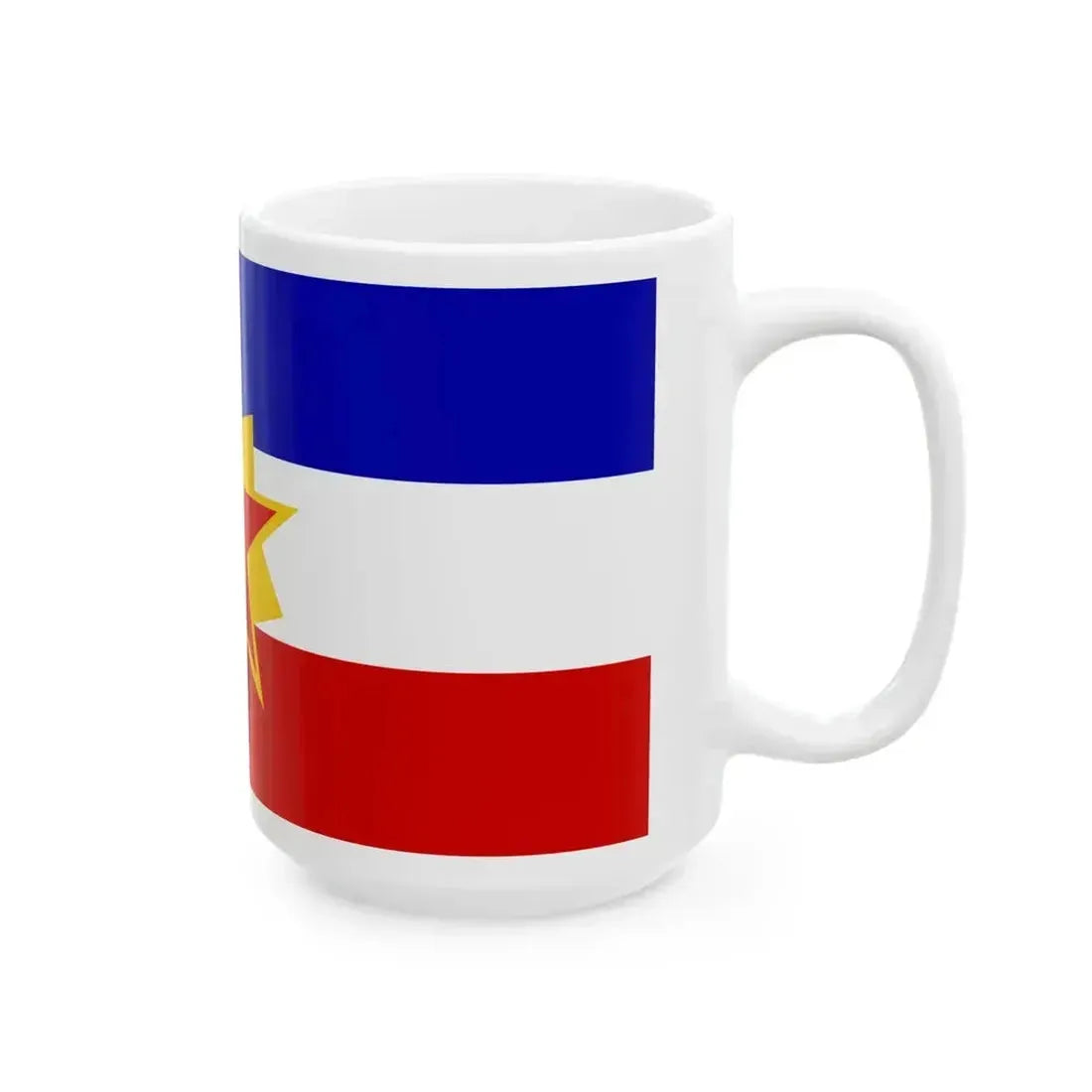First Proposed Flag of the Peoples Republic of Bosnia and Herzegovina (Bosnia and Herzegovina) White Coffee Mug - Go Mug Yourself